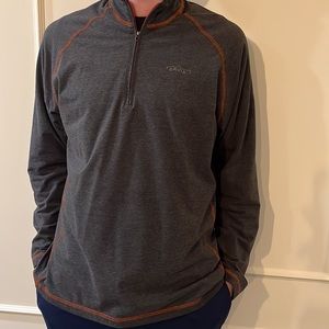 Dark Grey Orvis Polyester 1/4 Zip Pullover Large